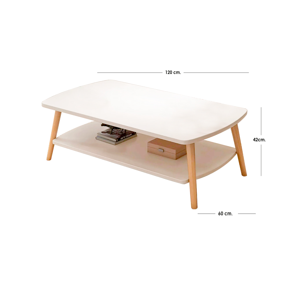 Foto 3 pulgar | Mesa de Centro Rectangular Ilios Innova Minimalista Blanca