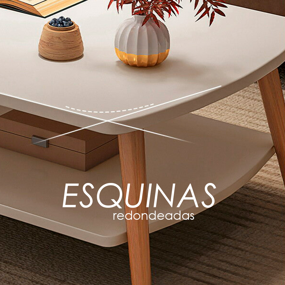 Foto 5 pulgar | Mesa de Centro Rectangular Ilios Innova Minimalista Blanca