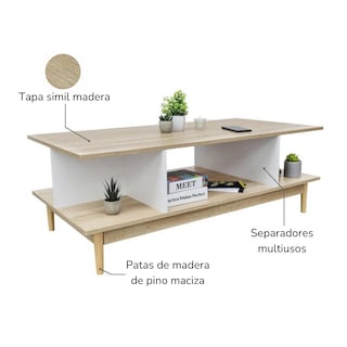 Foto 4 | Mesa de Centro Nórdica Top Living Bari Marrón y Blanco