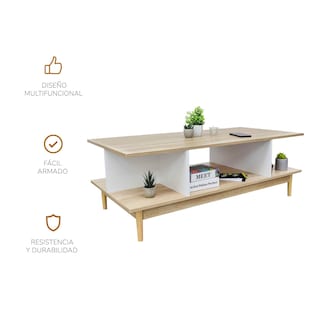Foto 6 | Mesa de Centro Nórdica Top Living Bari Marrón y Blanco