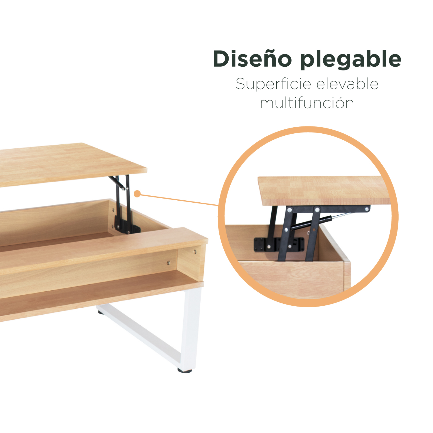 Foto 5 | Mesa De Centro Top Living Transmutara Café Y Blanco