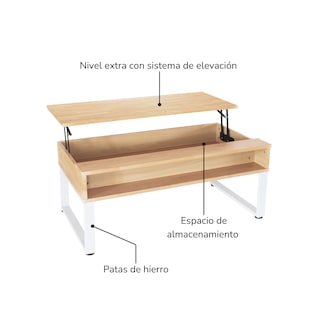 Foto 6 | Mesa De Centro Top Living Transmutara Café Y Blanco