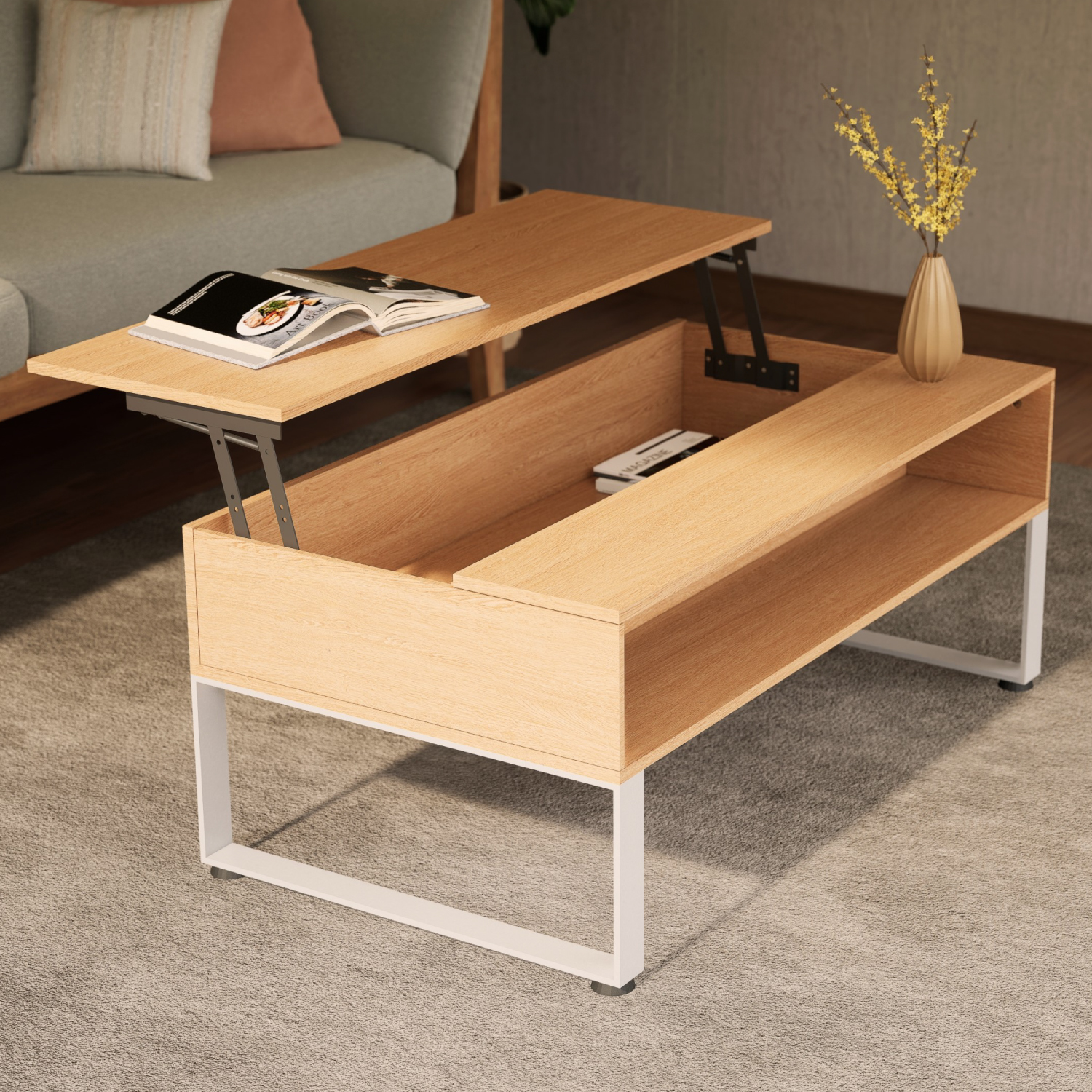 Foto 7 | Mesa De Centro Top Living Transmutara Café Y Blanco