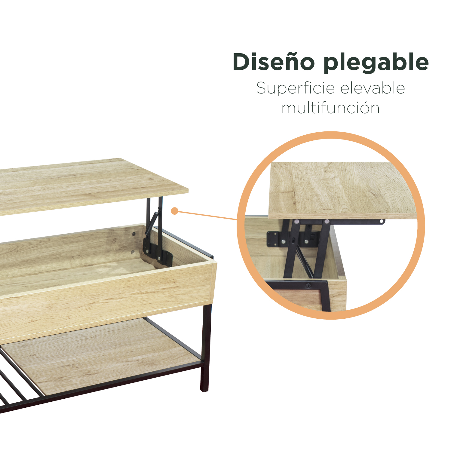 Foto 7 pulgar | Mesa De Centro Top Living Beige Y Negro