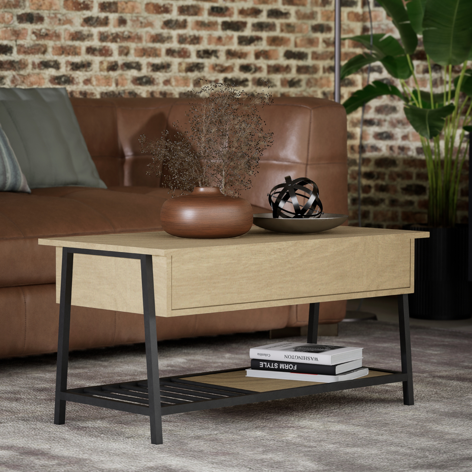 Foto 9 pulgar | Mesa De Centro Top Living Beige Y Negro