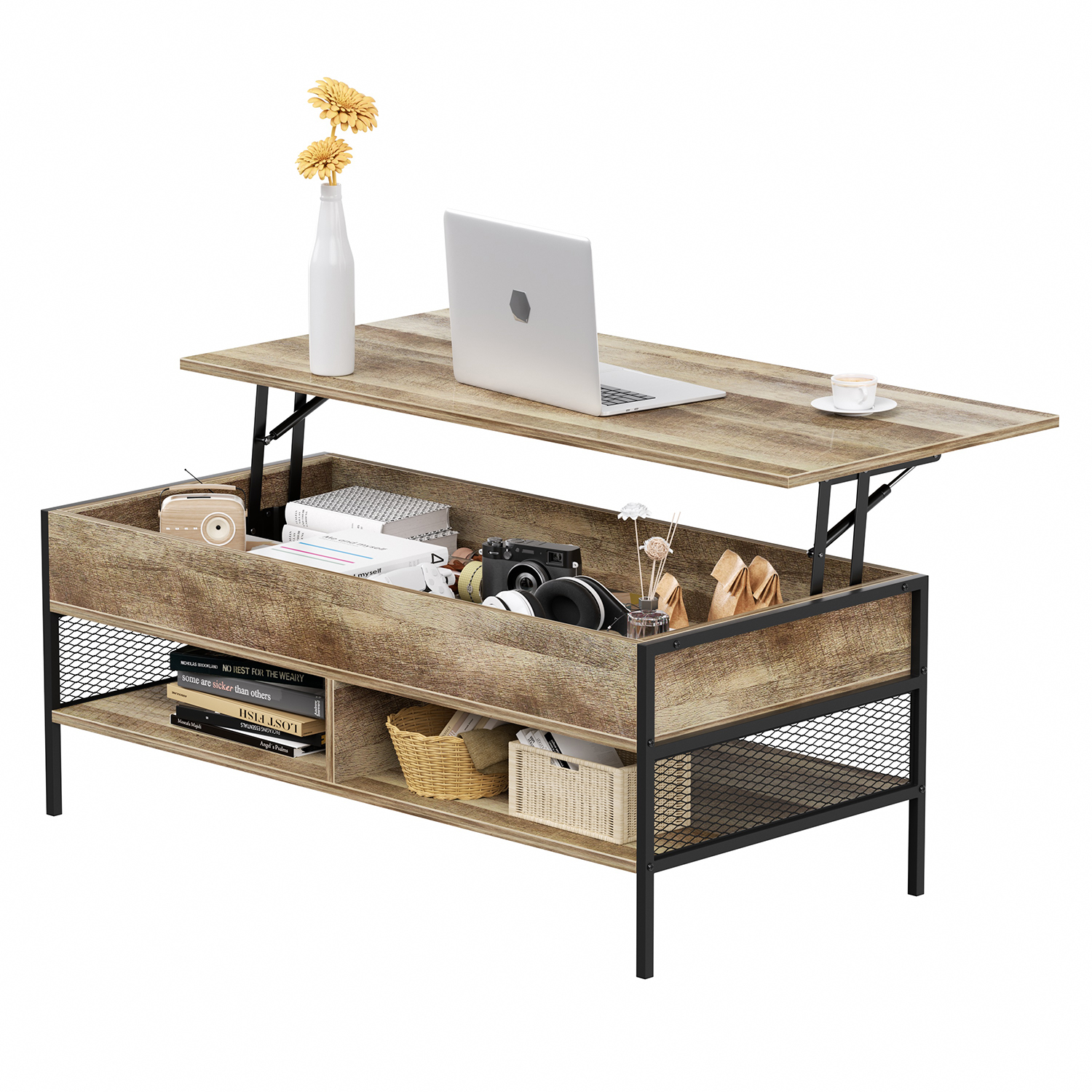 Foto 3 | Mesa de Centro Homemake Loft Coffee Marrón