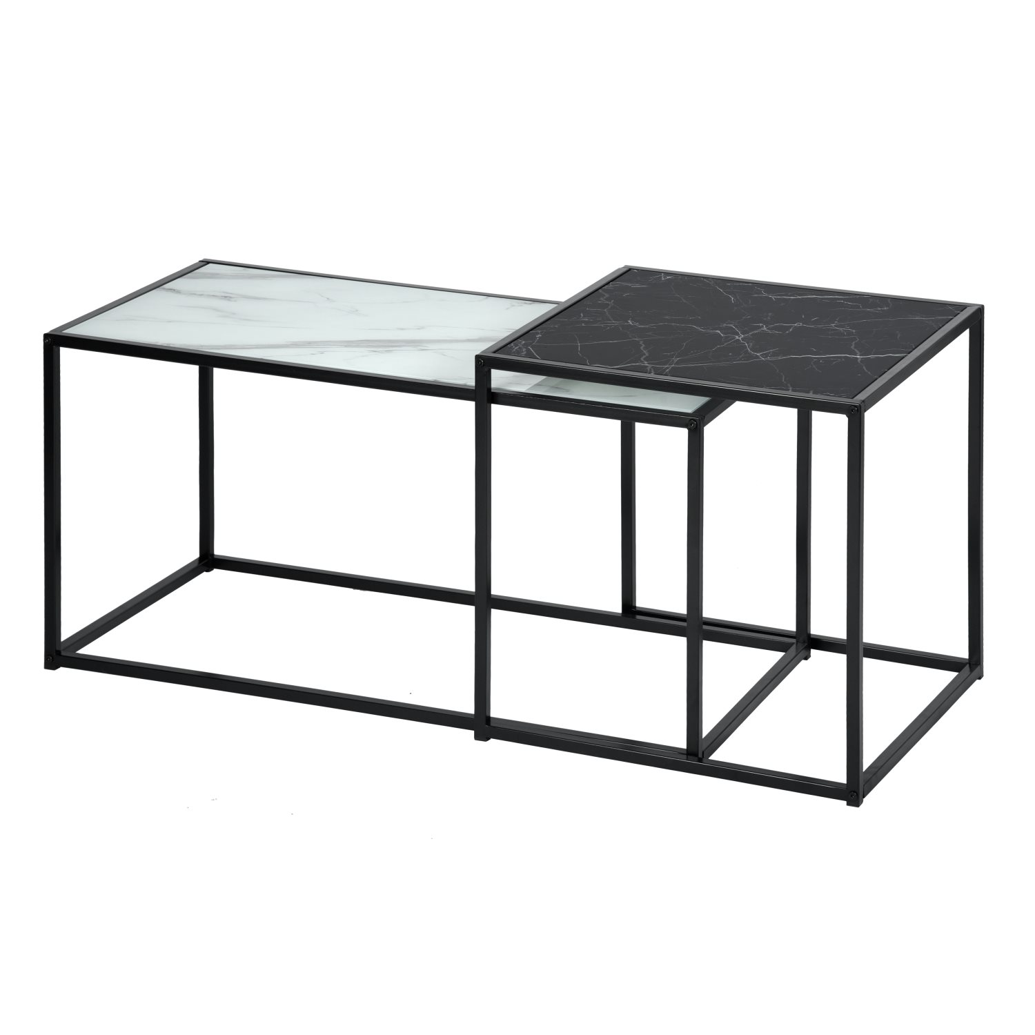 Foto 4 pulgar | Conjunto de 2 Mesas de Centro Homemake Adomo Negro Y Blanco