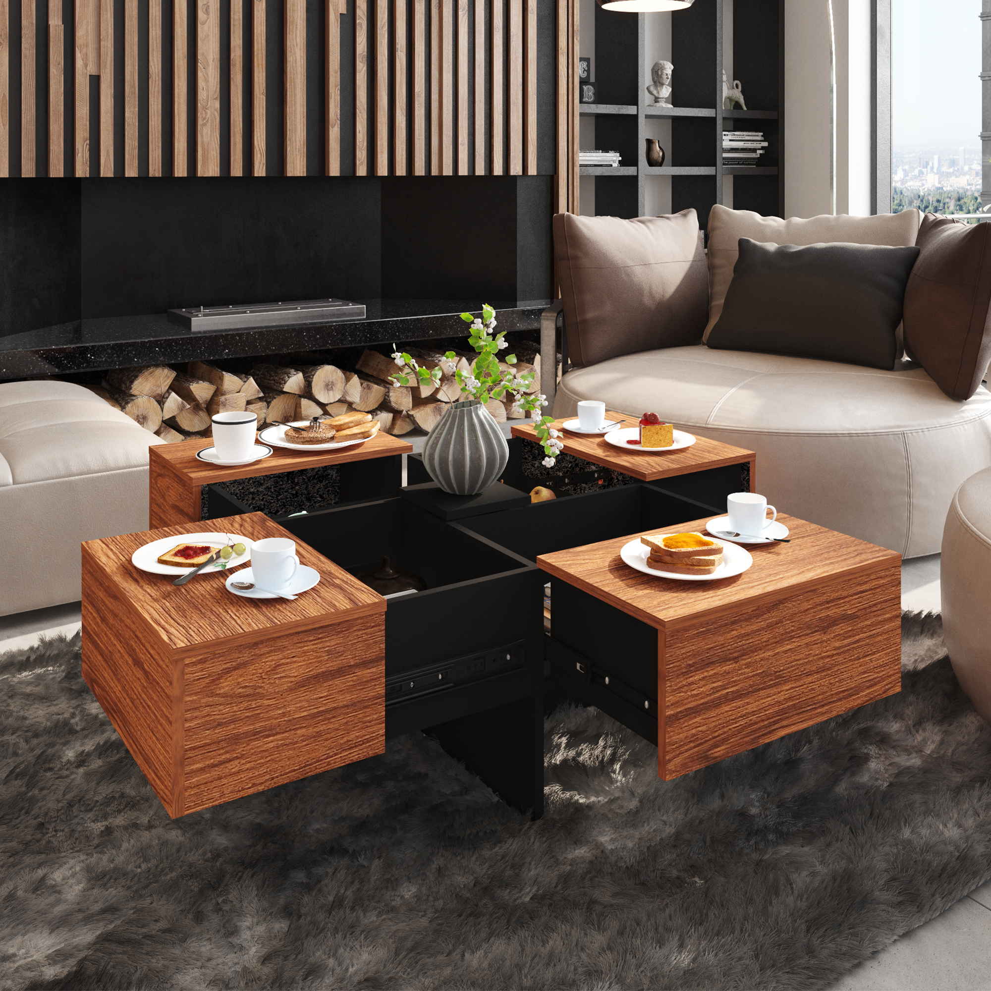 Foto 6 pulgar | Mesa Central Marsella Playcon 78.5 X 43 cm Tablero Texturizado Tzalam