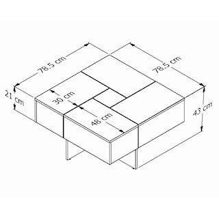 Foto 7 | Mesa Central Marsella Playcon 78.5 X 43 cm Tablero Texturizado Tzalam