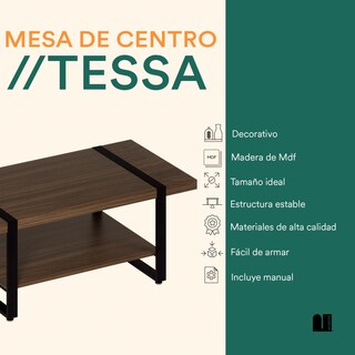 Foto 2 | Mesa De Centro De Doble Repisa Mubson. Mesa Decorativa Renna