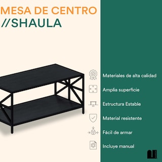 Foto 2 | Mesa De Centro Rectangular Mubson Mesa Shaula Negra