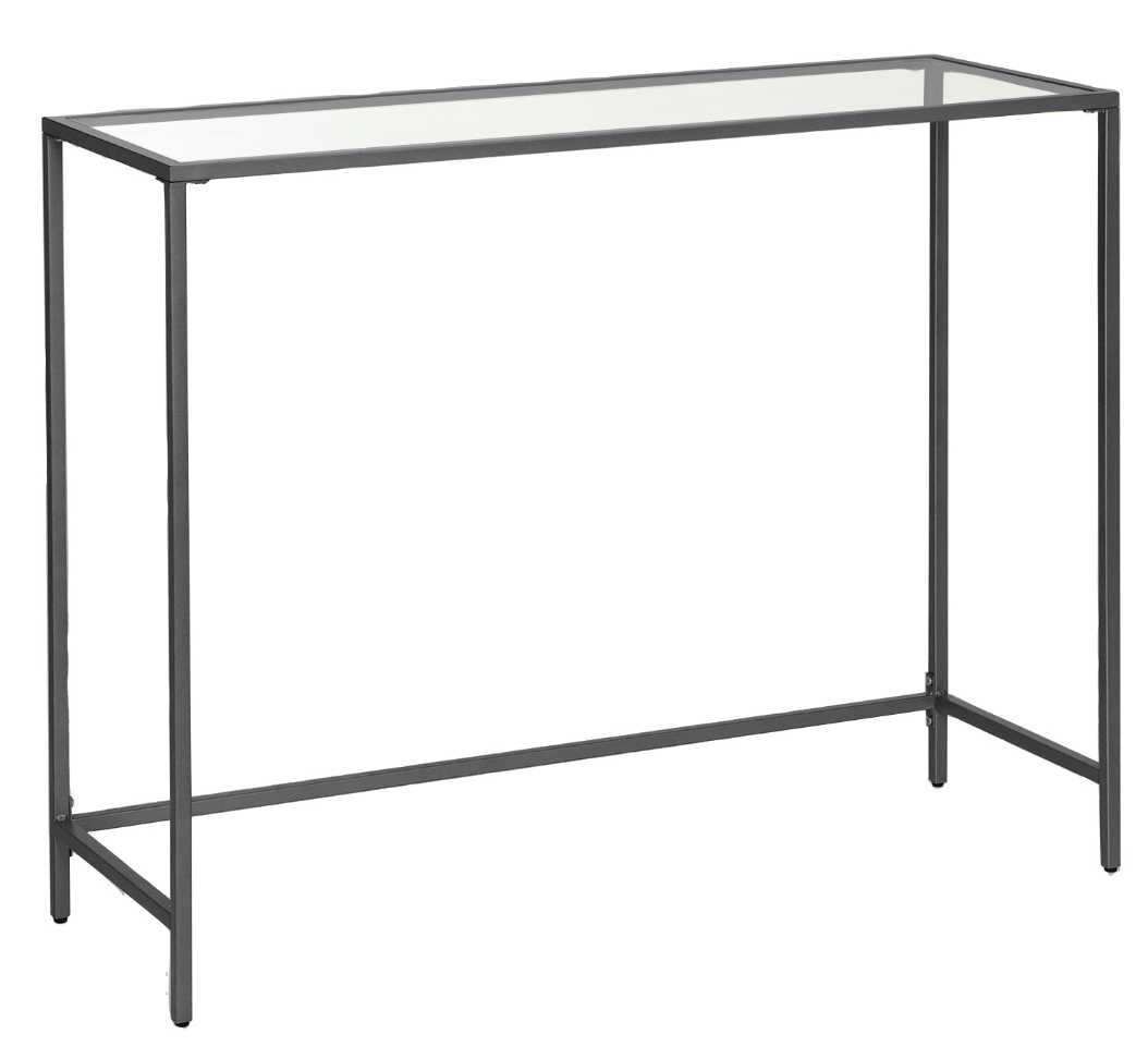 Foto 1 | Mesa Consola Vasagle Con Tapa De Vidrio Templado Y Marco De Metal