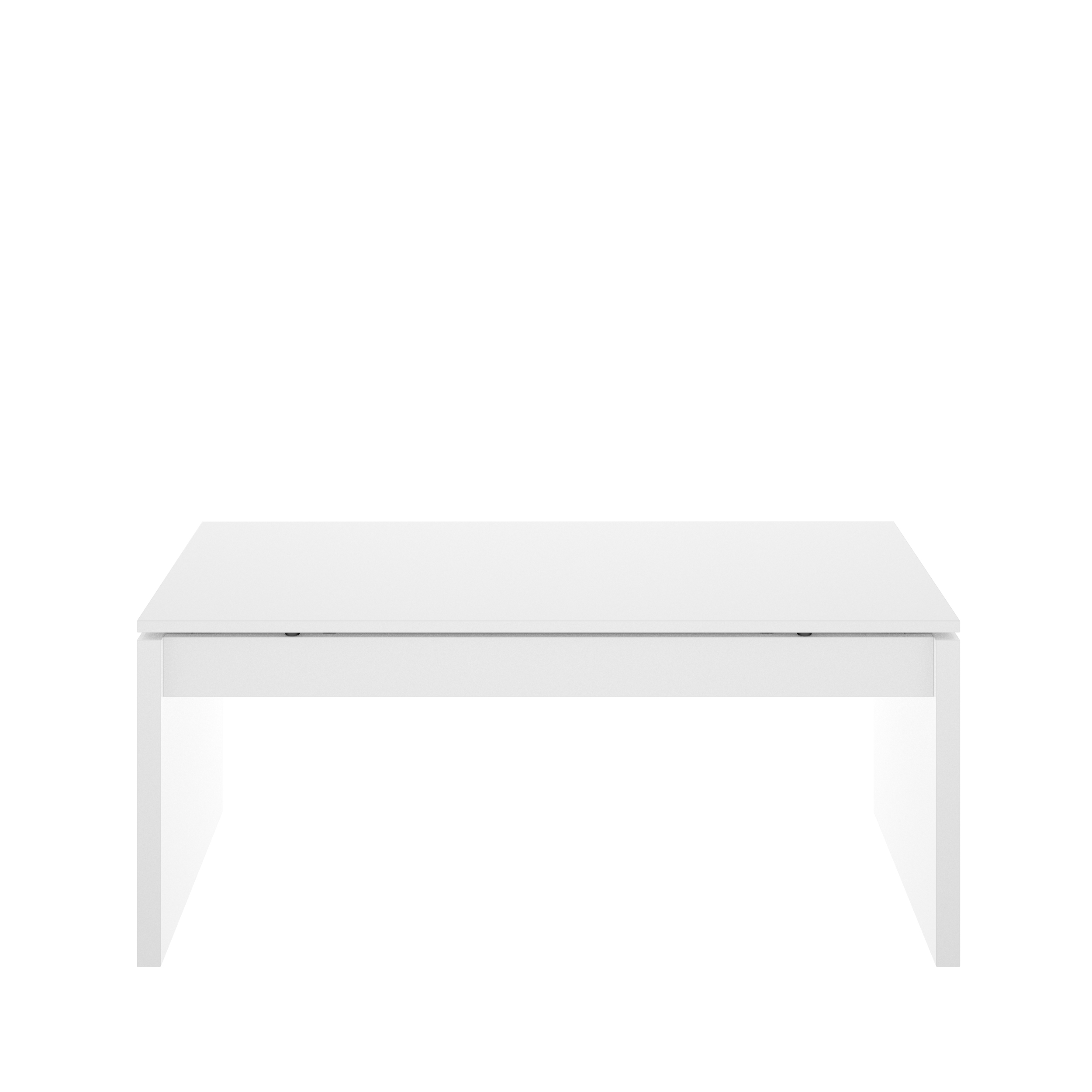Foto 1 | Mesa De Centro Rectangular Elevable Blanca Brillante Con Espacio De Almacenamiento Y Soporte Metálico