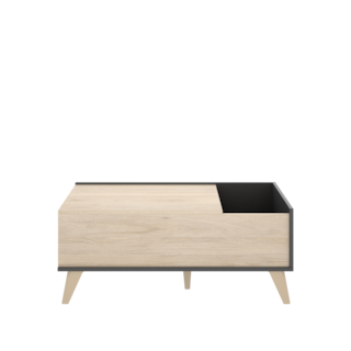 Foto 1 | Mesa De Centro Rectangular Elevable Color Gris Oscuro Con Espacio De Almacenamiento Y Soporte Metálico