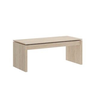 Foto 2 | Mesa De Centro Rectangular Elevable Color Madera Con Espacio De Almacenamiento Y Soporte Metálico
