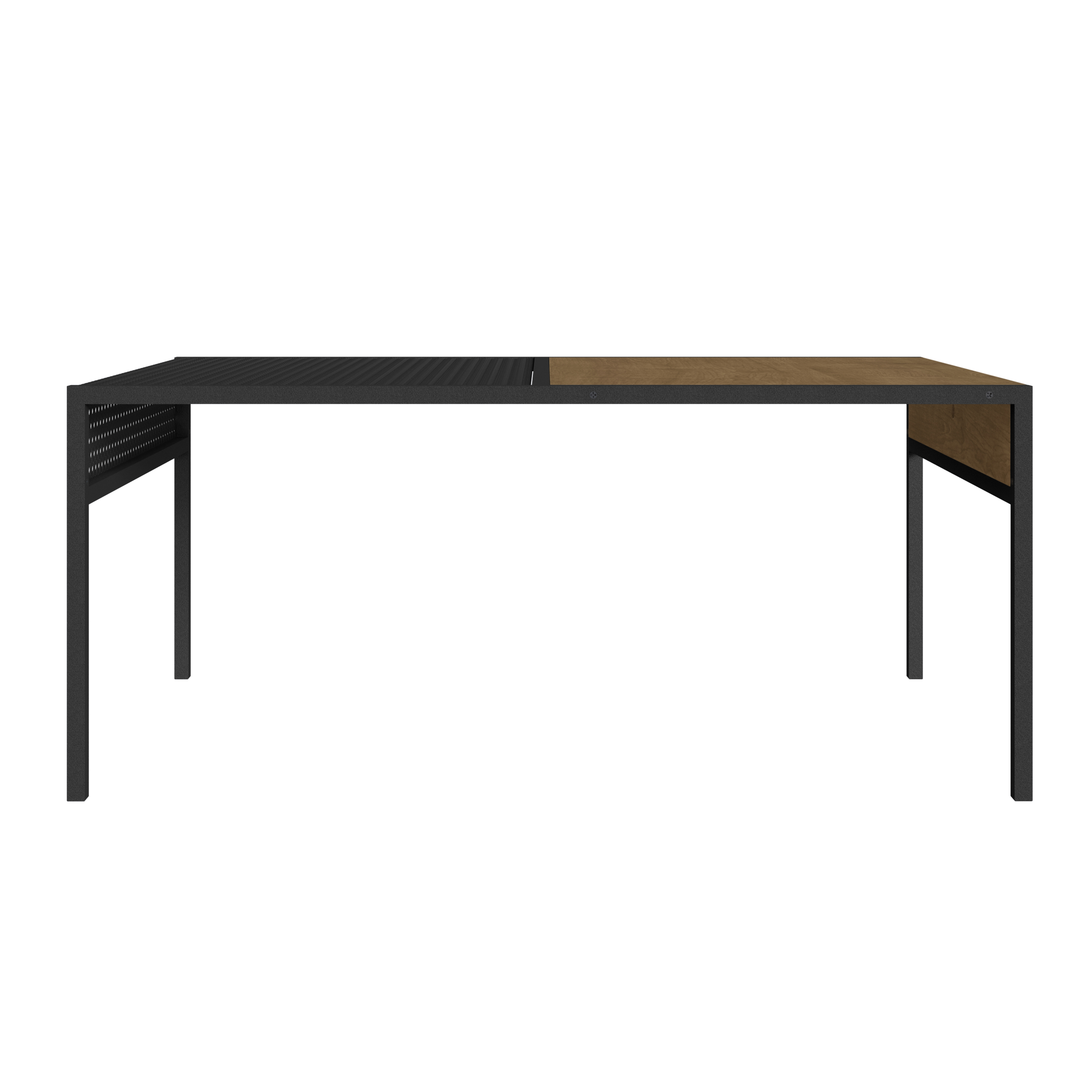 Foto 2 pulgar | Mesa De Centro Rectangular Color Negro Y Madera Con Estructura Metálica De Acero Mdp 80cm (ancho)*50cm (profundo)