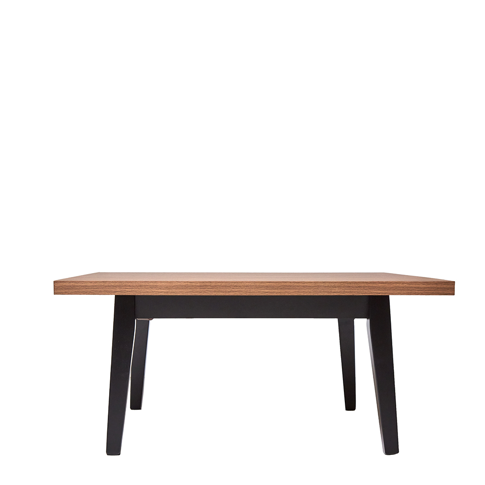 Mesa De Centro Rectangular Negro Y Nogal Con Tablero De Madera Procesada Y Patas De Madera De Pino Maciza