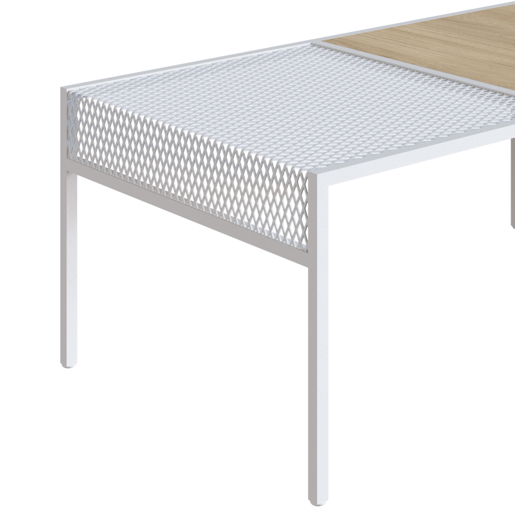 Foto 4 pulgar | Mesa De Centro Rectangular Color Blanco Y Madera Con Estructura Metálica De Acero Mdp 80cm (ancho)*50cm (profundo)