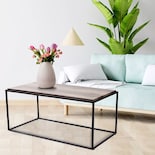 Mesa De Centro Auxiliar Sala Rectangular Marrón Minimalista Color Marrón Oscuro