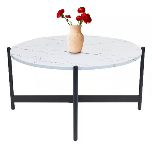 Mesa de Centro Eke Mdf Marmol Moderna Minimalista