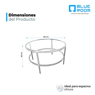Foto 3 | Mesa De Centro Cristal Negro Blue Room