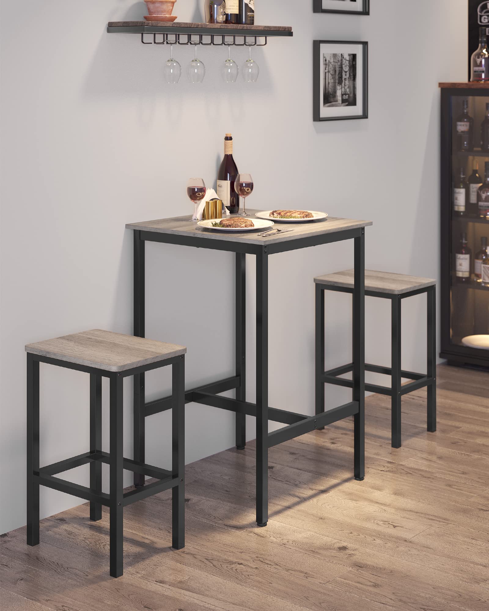 Foto 4 | Mesa De Bar Vasagle Para Cocina Y Comedor Pequeña, 60 X 60 X 90 Cm, Color Gris