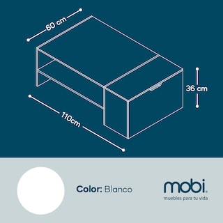 Foto 5 | Mesa De Centro Mobi Lena Blanco Con Baúl