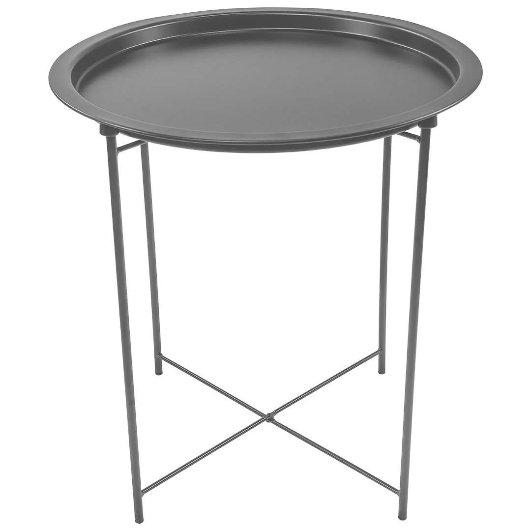 Mesa Lateral Redonda Gris Cb018