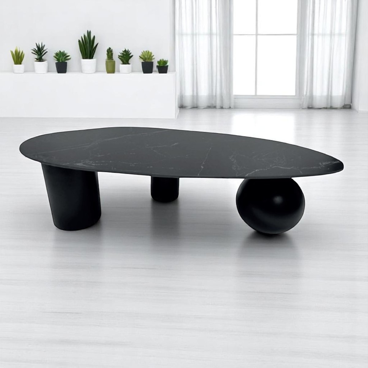 Foto 2 | Mesa De Centro Fausto Stone Negra