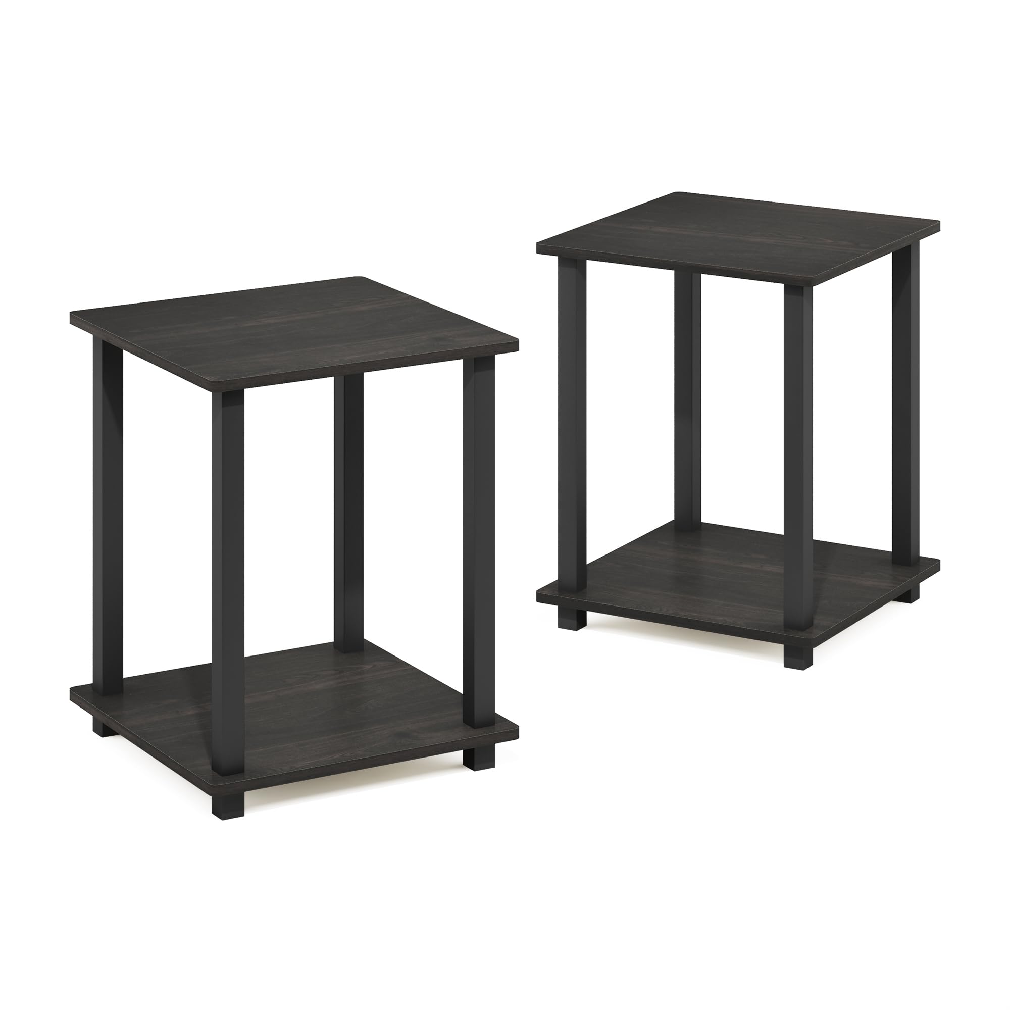 Foto 1 | Mesa Auxiliar Furinno Simplistic, Juego De 2 Unidades, Color Café Espresso Y Negro - Venta Internacional.