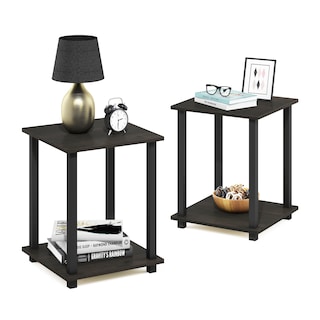 Foto 4 | Mesa Auxiliar Furinno Simplistic, Juego De 2 Unidades, Color Café Espresso Y Negro - Venta Internacional.