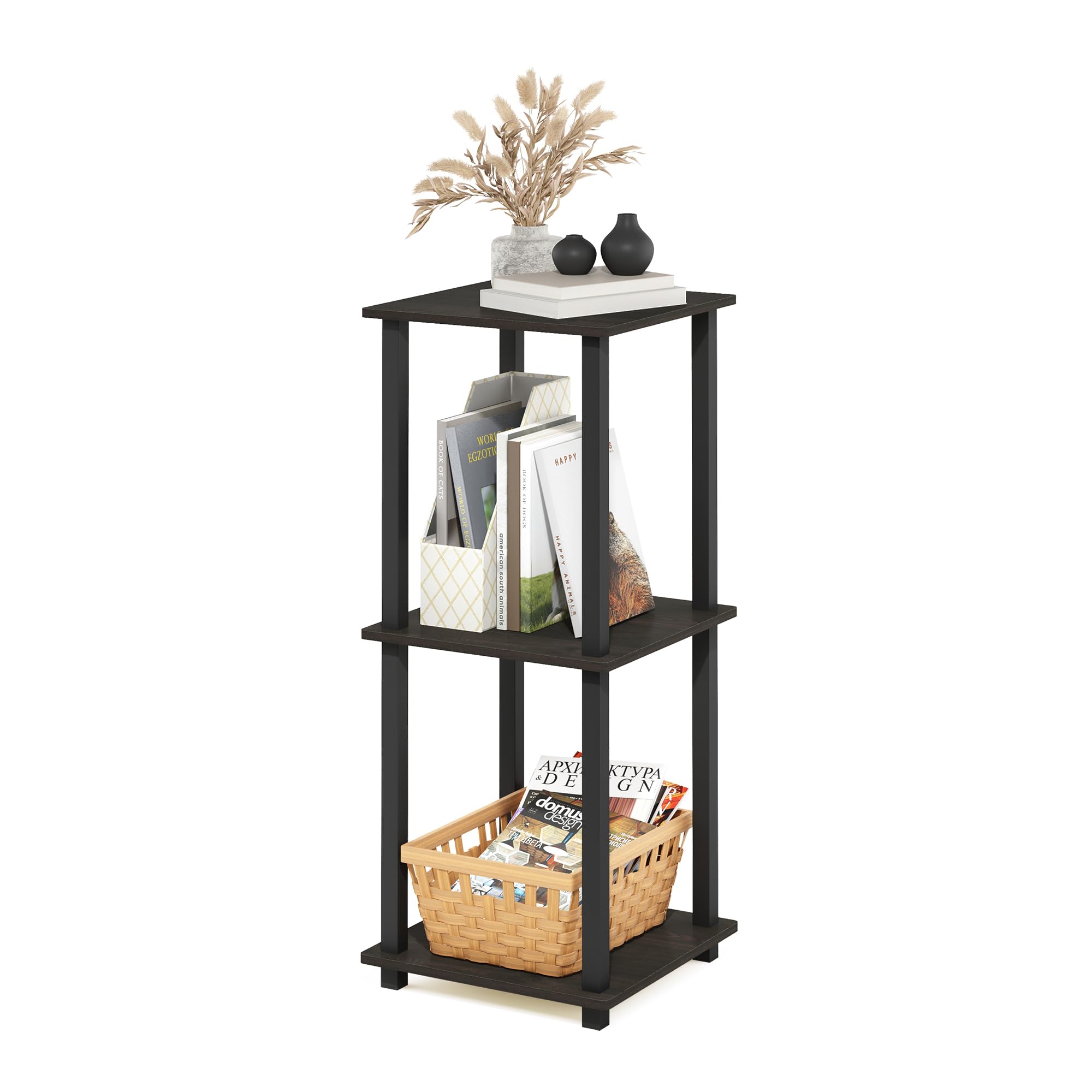 Foto 5 | Mesa Auxiliar Furinno Simplistic, Juego De 2 Unidades, Color Café Espresso Y Negro - Venta Internacional.