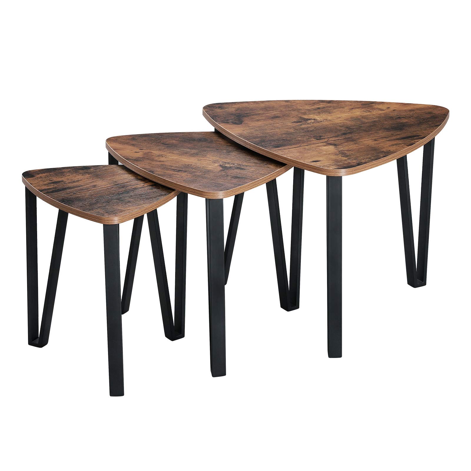 Mesas De Café Anidadas Vasagle Ulnt13x, Rústicas, Marrón/negro - Venta Internacional.