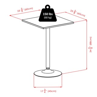 Foto 5 | Mesa De Comedor Winsome Obsidian, Paquete De 1, Color Negro - Venta Internacional.