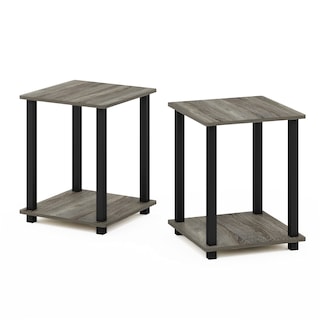 Foto 4 | Mesa Auxiliar Furinno Simplistic, Juego De 2 Unidades, Roble Francés, Gris Y Negro - Venta Internacional.