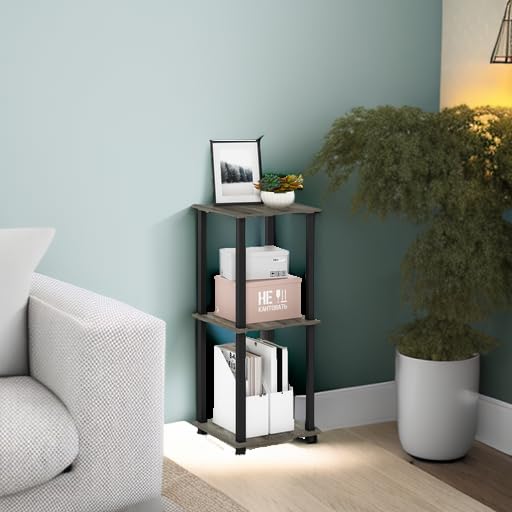Foto 6 pulgar | Mesa Auxiliar Furinno Simplistic, Juego De 2 Unidades, Roble Francés, Gris Y Negro - Venta Internacional.