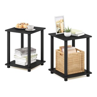 Foto 4 | Mesa Auxiliar Furinno Simplistic, Juego De 2 Unidades, Color Americano Y Negro - Venta Internacional.