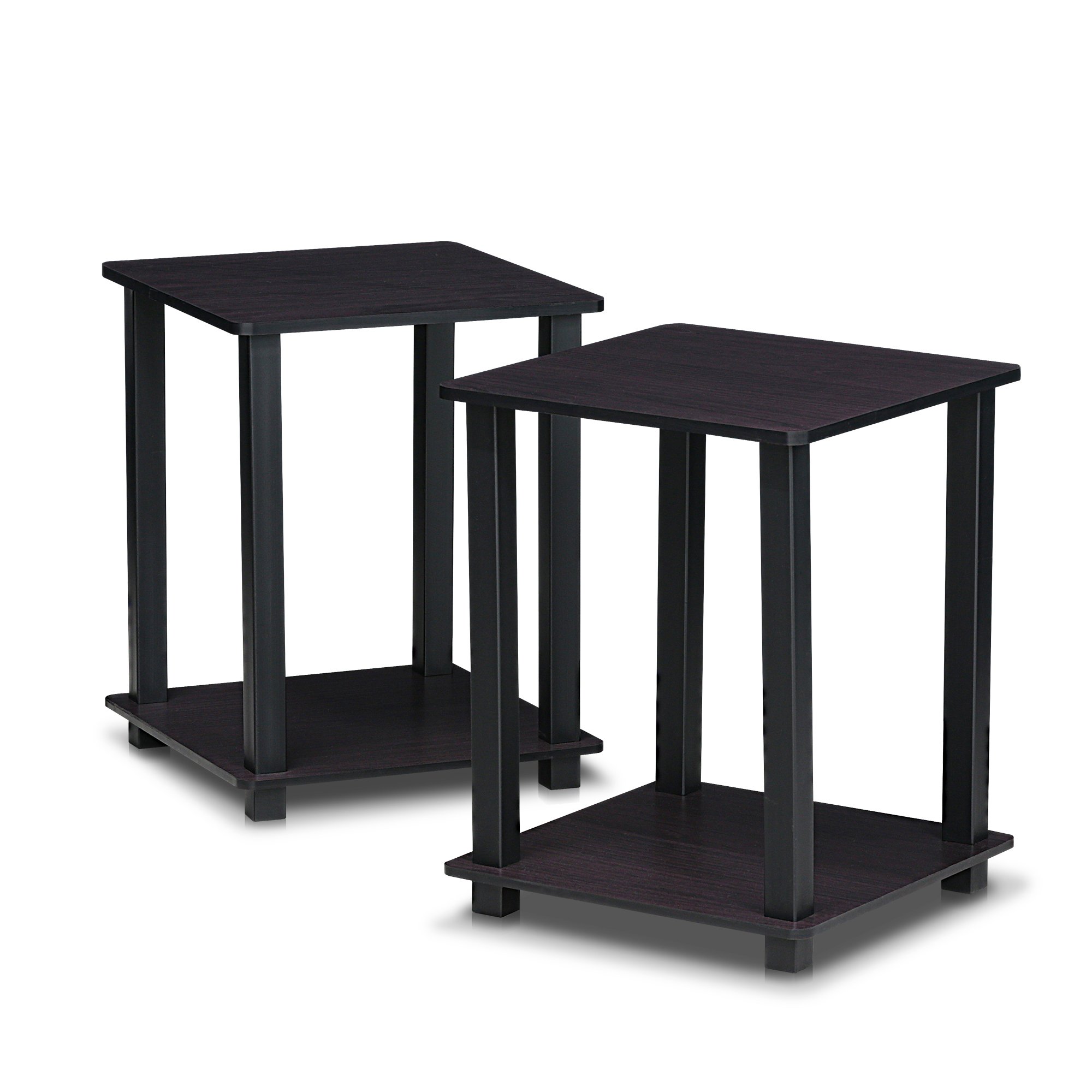 Foto 2 pulgar | Mesa Auxiliar Furinno Simplistic, Juego De 2 Unidades, Color Nogal Oscuro - Venta Internacional.