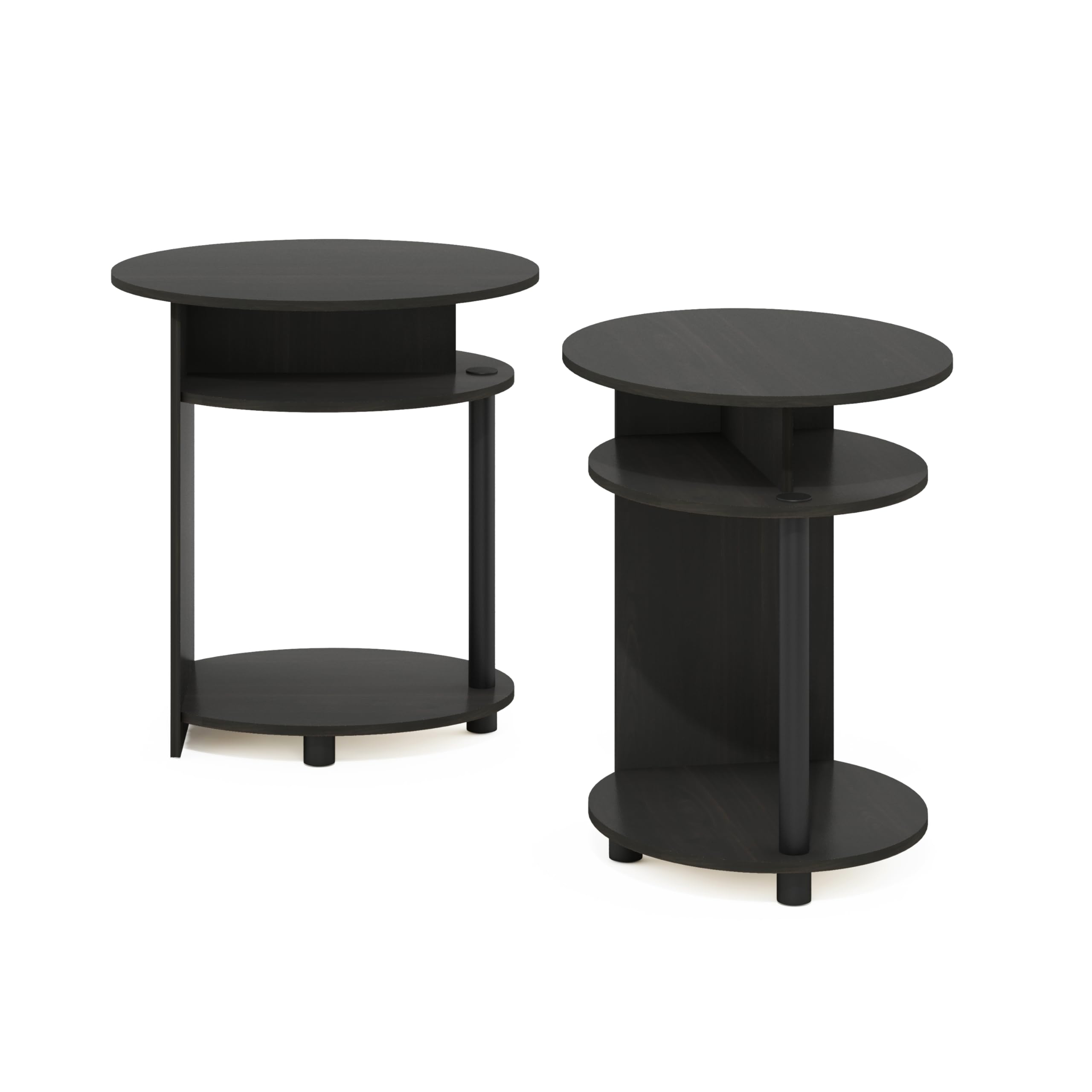Foto 4 | Juego De Mesa Auxiliar Furinno Jaya, Diseño Simple, Ovalado, Nogal, X2 - Venta Internacional.