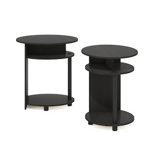 Foto 4 | Juego De Mesa Auxiliar Furinno Jaya, Diseño Simple, Ovalado, Nogal, X2 - Venta Internacional.