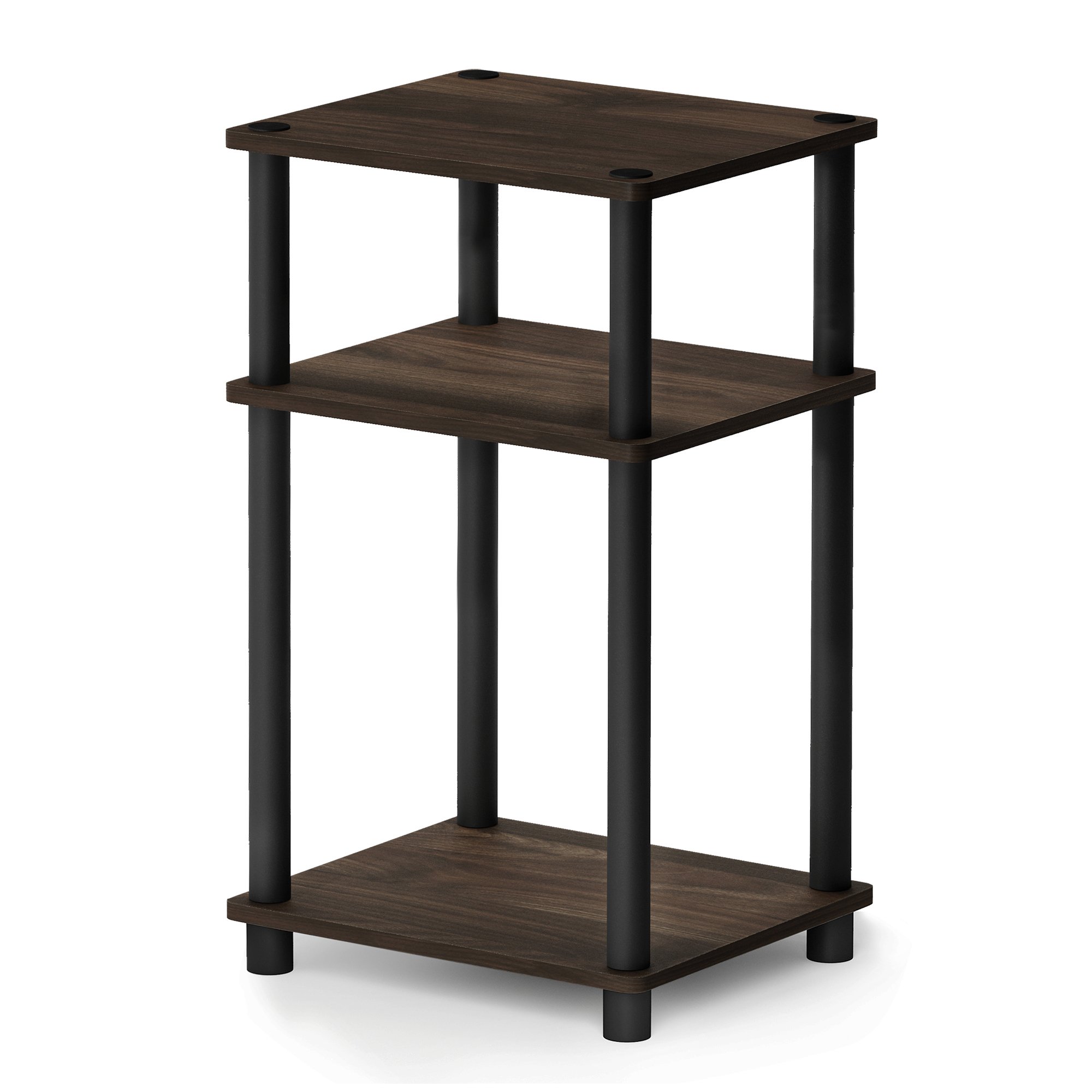 Foto 2 pulgar | Mesa Auxiliar Furinno Just De 3 Niveles Con Tubo Torneado Columbia Walnut - Venta Internacional.