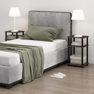 Foto 4 | Mesa Auxiliar Furinno Just De 3 Niveles Con Tubo Torneado Columbia Walnut - Venta Internacional.
