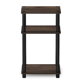Foto 6 | Mesa Auxiliar Furinno Just De 3 Niveles Con Tubo Torneado Columbia Walnut - Venta Internacional.