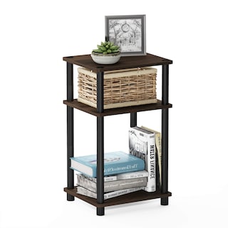 Foto 7 | Mesa Auxiliar Furinno Just De 3 Niveles Con Tubo Torneado Columbia Walnut - Venta Internacional.