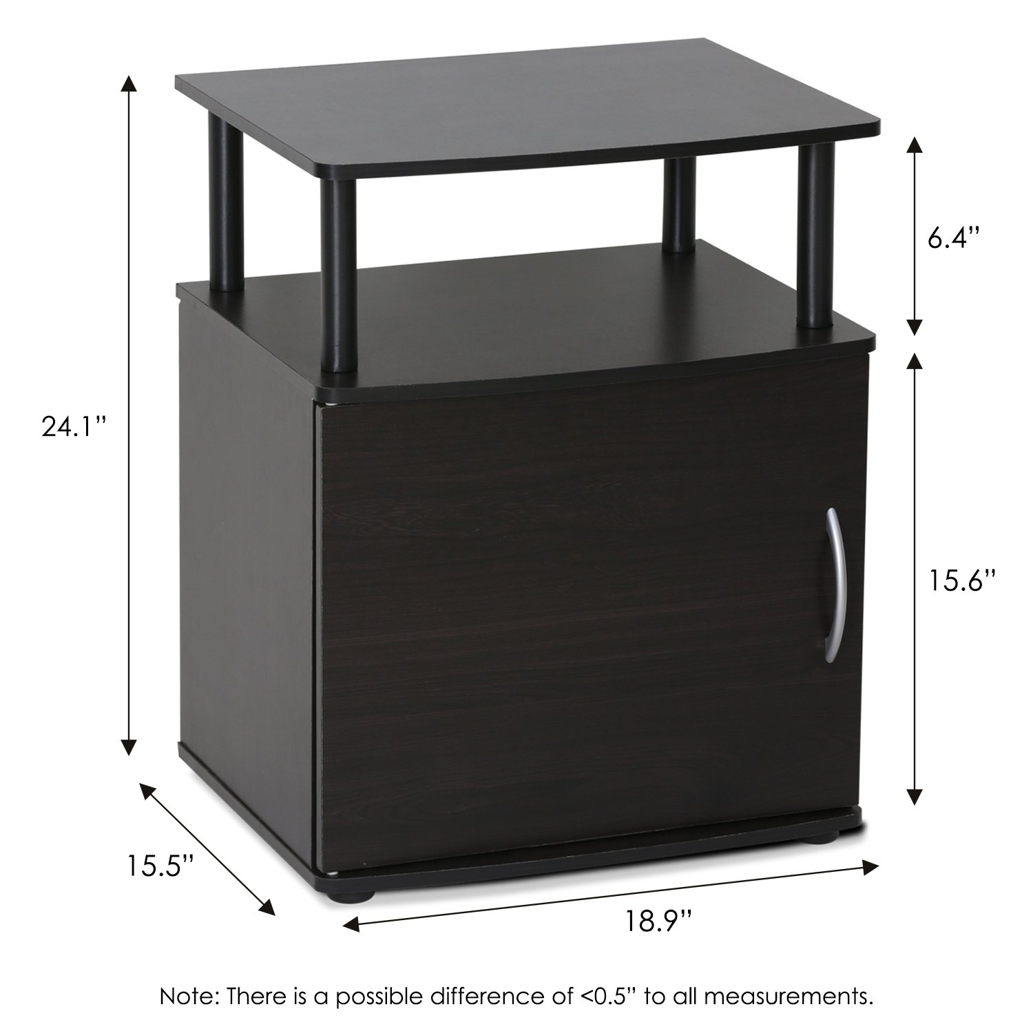 Foto 4 pulgar | Mesa Auxiliar Furinno Jaya De Madera Negra Con Estante Y Almacenamiento - Venta Internacional.