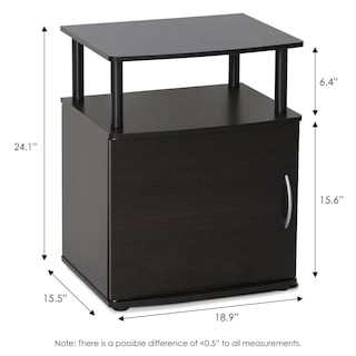 Foto 3 | Mesa Auxiliar Furinno Jaya De Madera Negra Con Estante Y Almacenamiento - Venta Internacional.