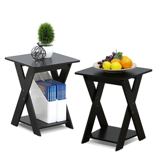 Foto 3 | Juego De Mesa Auxiliar Furinno Modern Simplistic, Paquete De 2 Unidades, Espresso - Venta Internacional.
