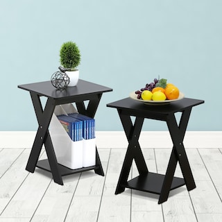 Foto 5 | Juego De Mesa Auxiliar Furinno Modern Simplistic, Paquete De 2 Unidades, Espresso - Venta Internacional.