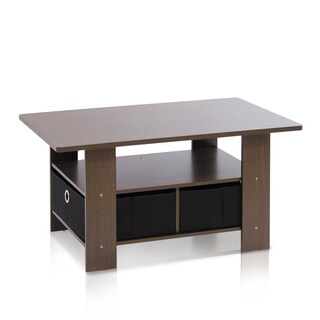 Foto 1 | Mesa De Café Furinno Con Papeleras Marrón Oscuro/negro - Venta Internacional.