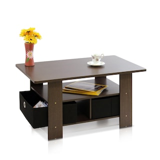 Foto 3 | Mesa De Café Furinno Con Papeleras Marrón Oscuro/negro - Venta Internacional.